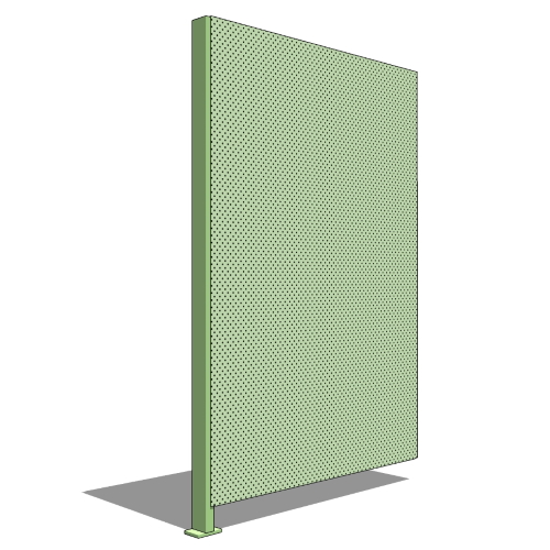 LINE Panel With One Post, 6ft High, Perforated Panel