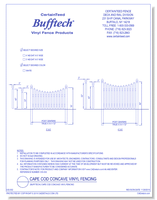 Bufftech: Cape Cod Concave Vinyl Fencing