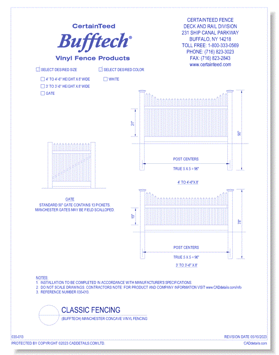 Bufftech: Manchester Concave Vinyl Fencing