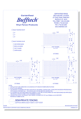 Bufftech: Imperial Select Cedar (4, 5 & 6 Ft. Height)