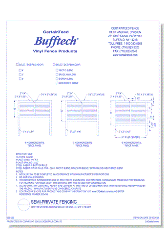 Bufftech: Breezewood Select Cedar (4, 5, & 6Ft. Height)