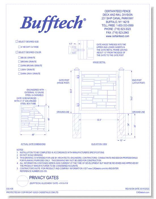 Bufftech: Allegheny Gates (48 x 48)