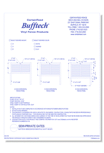 Bufftech: Breezewood Smooth (4, 5 & 6 Ft. Height)