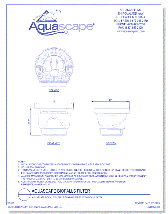 Aquascape BioFalls Filter: Signature Series 6000 BioFalls Filter