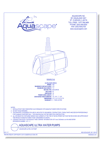 Aquascape Ultra: 400 Pump