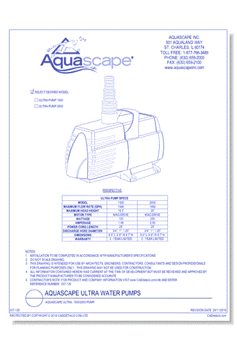 Aquascape Ultra: 1500/2000 Pump