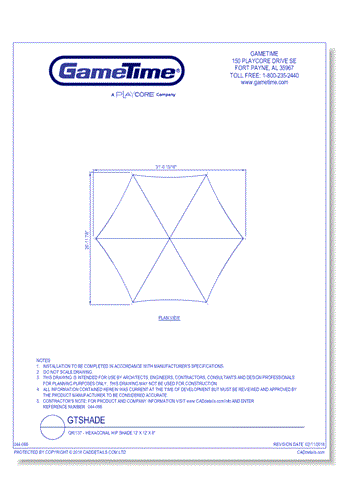 QRI137 – Hexagonal Hip Shade 30’ x 30’ x 10"