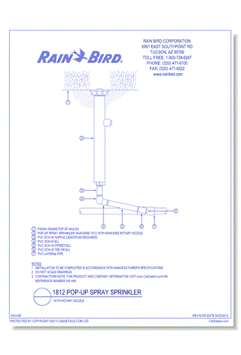 Rotary Nozzle on Rain Bird 1812 pop-up spray sprinkler with swing joint