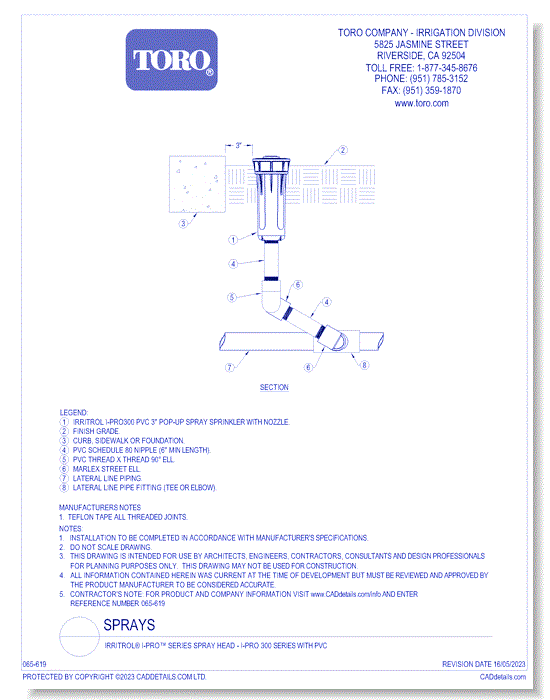 Irritrol® I-PRO™ Series Spray Head - I-PRO 300 Series with PVC