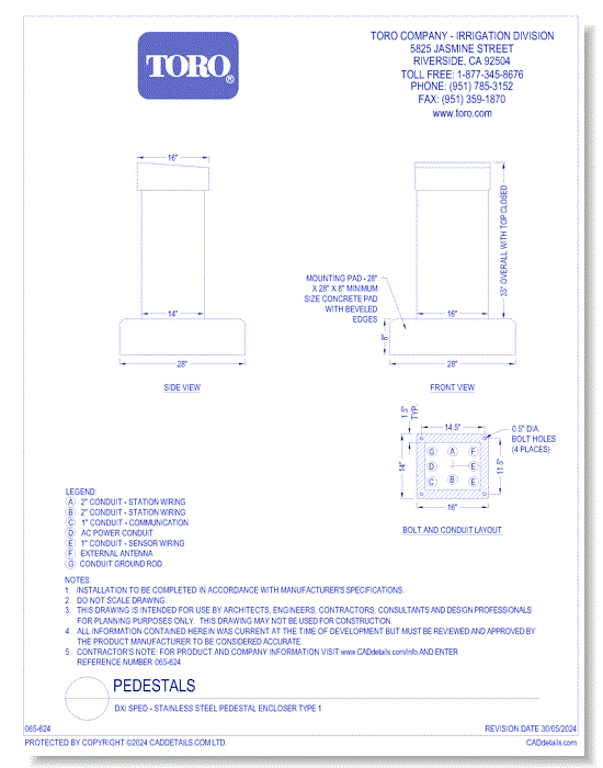 DXi SPED - Stainless Steel Pedestal Encloser Type 1