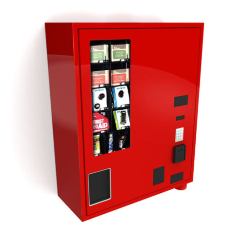 CAD Drawings Huntco Site Furnishings Wall-Mounted Vending Machine