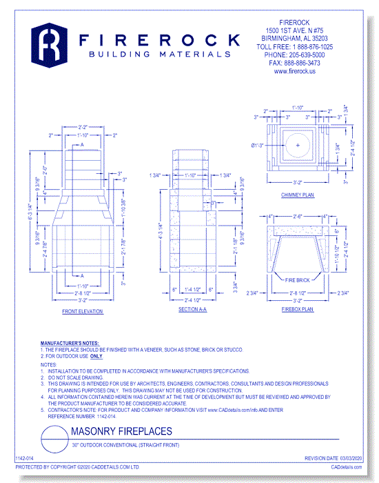 30'' Outdoor Conventional (Straight Front)