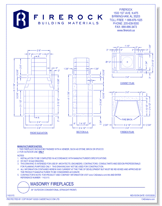 36'' Outdoor Conventional (Straight Front)