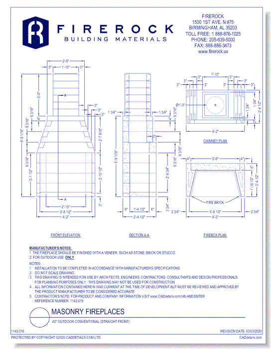 42'' Outdoor Conventional (Straight Front)