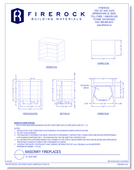 36'' Vent Free