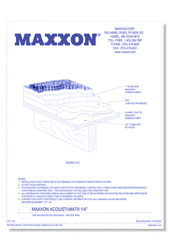 Maxxon Acousti-Mat® 1/4" Fire Ratings/Detail Drawings - Welded Wire