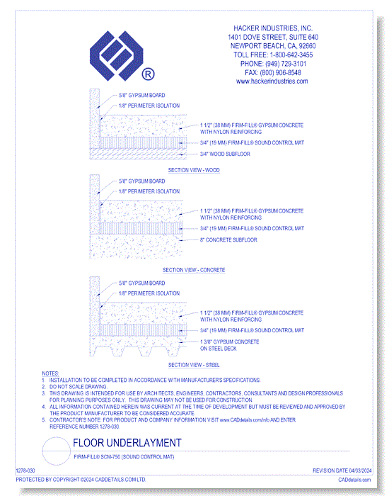 FIRM-FILL® SCM-750 ( Sound Control Mat )
