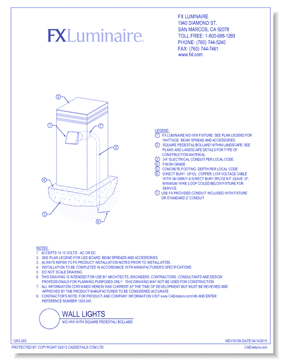 MO-WW with Square Pedestal/ Bollard