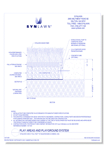 SYNLawn Over 2” Fall Pad™ w/ Nailer Board & Curbing, USA