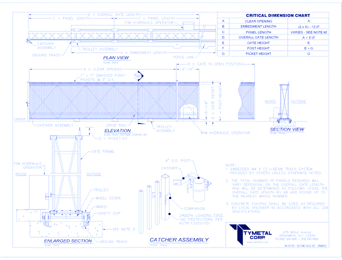 TYM-HYD Box Frame Roller Gate and Operator System - Ornamental