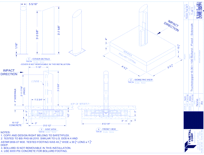 Truckstopper 6-30 (K4 Type) Fixed Bollard