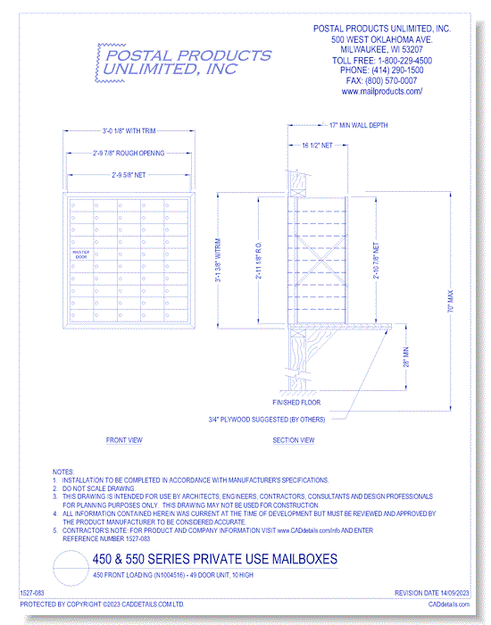 450 Front Loading (N1004516) - 49 Door Unit, 10 High