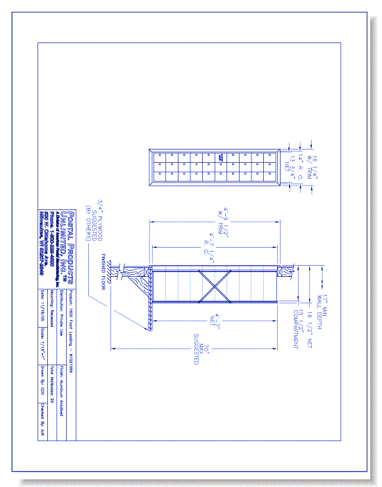 1600 Front Loading (N1021096) - 29 Door Unit, 10 high