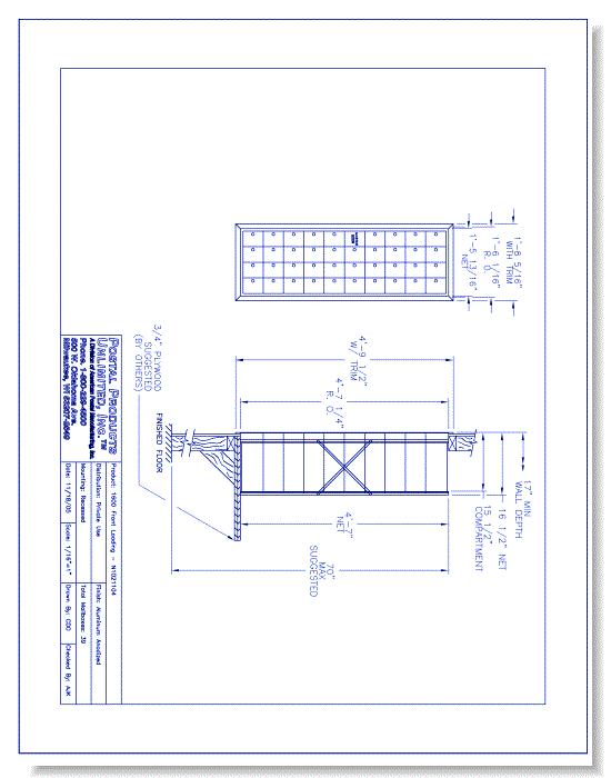 1600 Front Loading (N1021104) - 39 Door Unit, 10 high