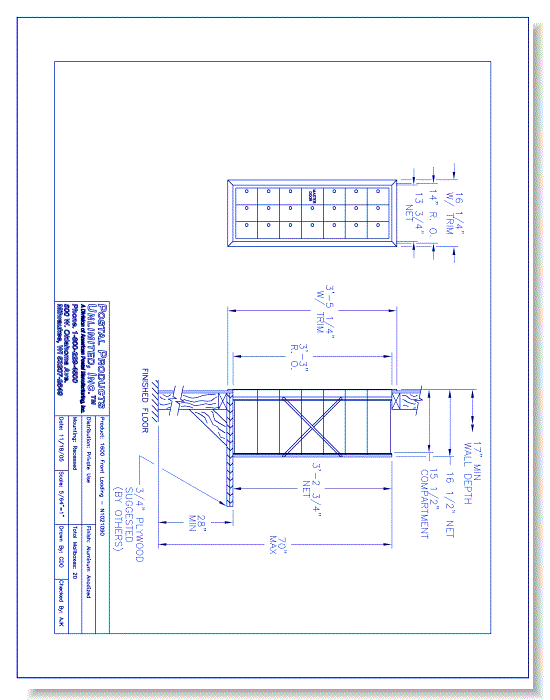 1600 Front Loading (N1021090) - 20 Door Unit, 7 high