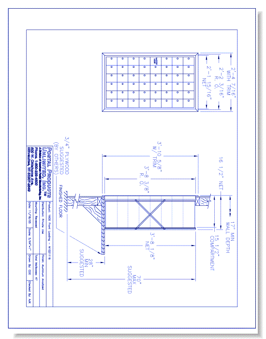 1600 Front Loading (N1021116) - 47 Door Unit, 8 high