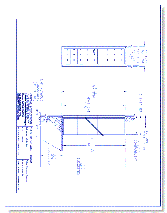 1600 Front Loading (N1021094) - 26 Door Unit, 9 high