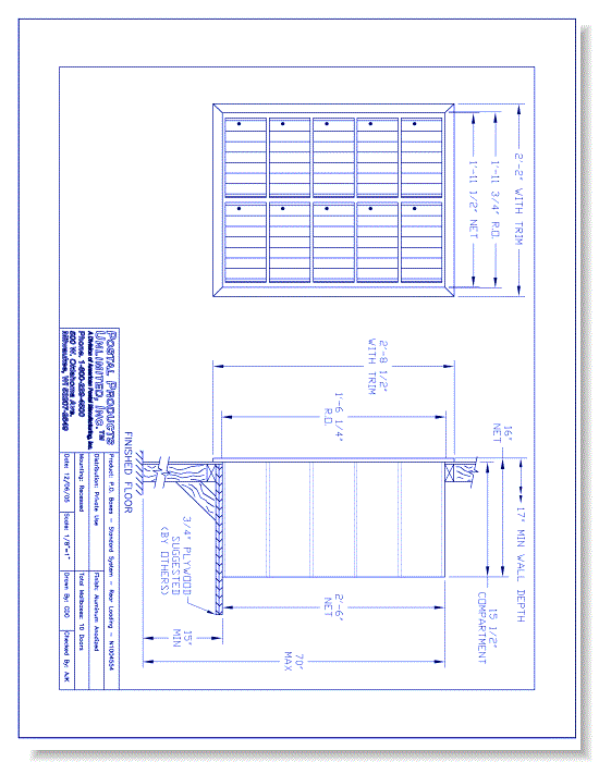 P.O. Boxes Rear Loading (N1004554) - 10 Door Unit