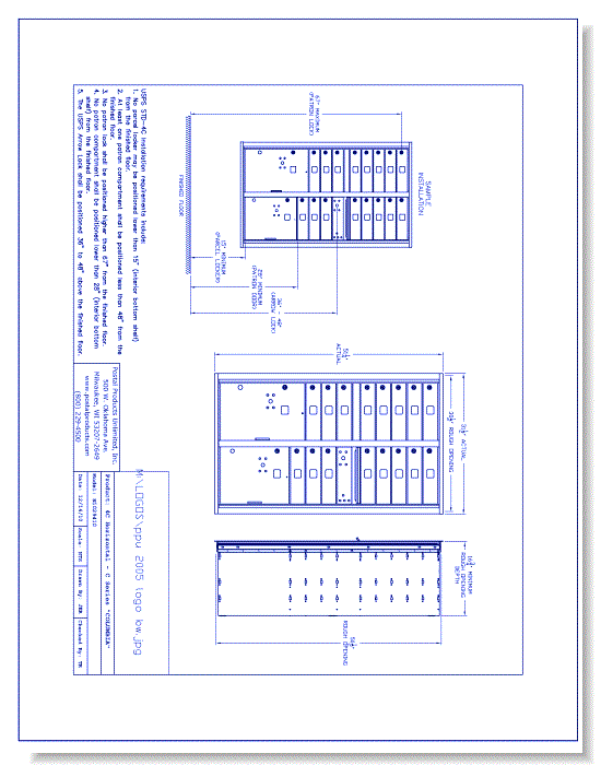 16 Door Horizontal 4C Mailbox w/ 2 Parcel Lockers – N1029410