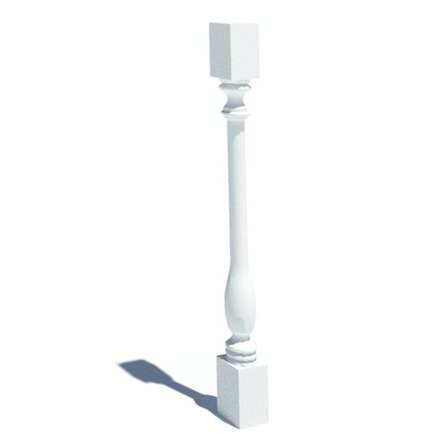 BAL3x28WF: Baluster Woodruff 28x2-1/2x2-1/2 Smooth, Elevation