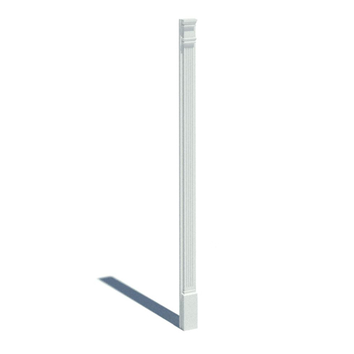 PIL6x90: Pilaster Fluted Mld Plth 90x6x2-1/2 Smooth, Elevation