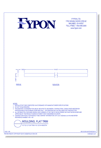 FLT152-12: Flat Trim 1x3-1/2x144 Smooth