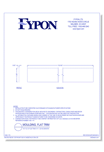 FLT172-16: Flat Trim 1x11-1/2x192 Smooth