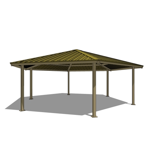 Series 8000, All-Steel Hexagonal Shelter, 6S30-AS: 30' : Elevation and Plan Views