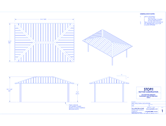 16' x 24' Hip End Shelter