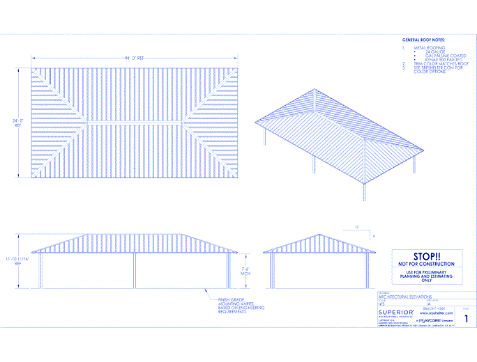 24' x 44' Hip End Shelter