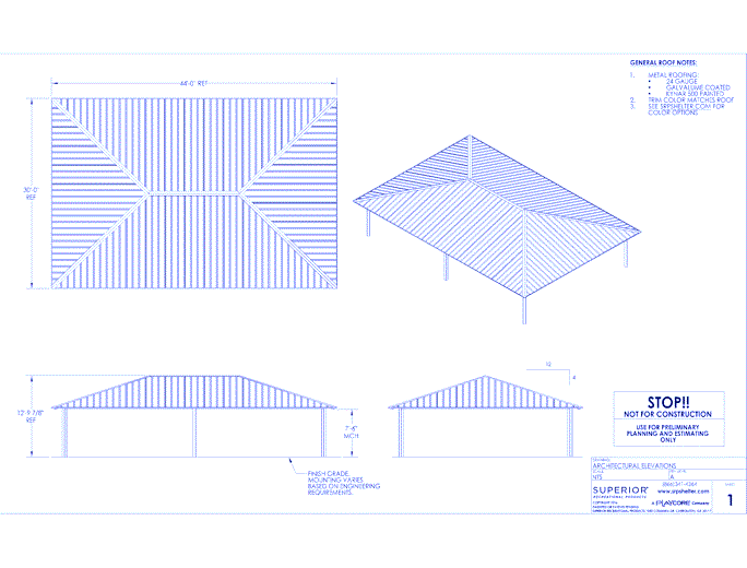 30' x 44' Hip End Shelter