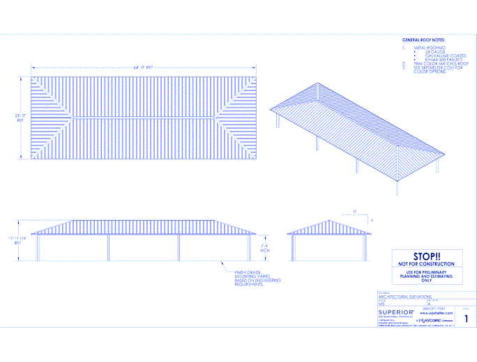 24' x 64' Hip End Shelter