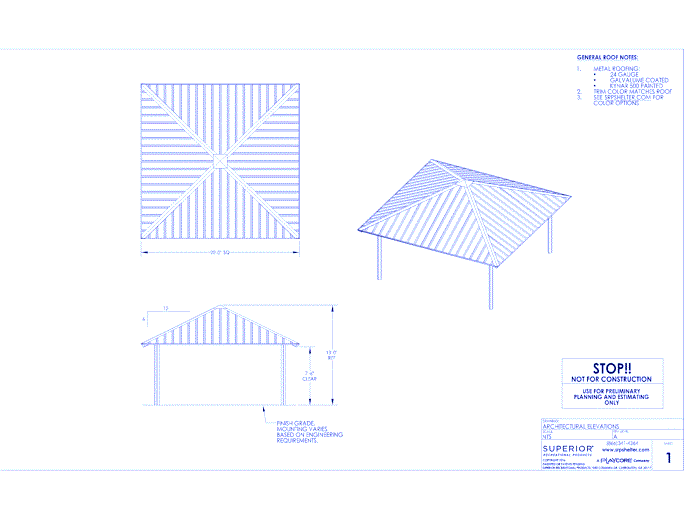 20' x 20' Square Shelter