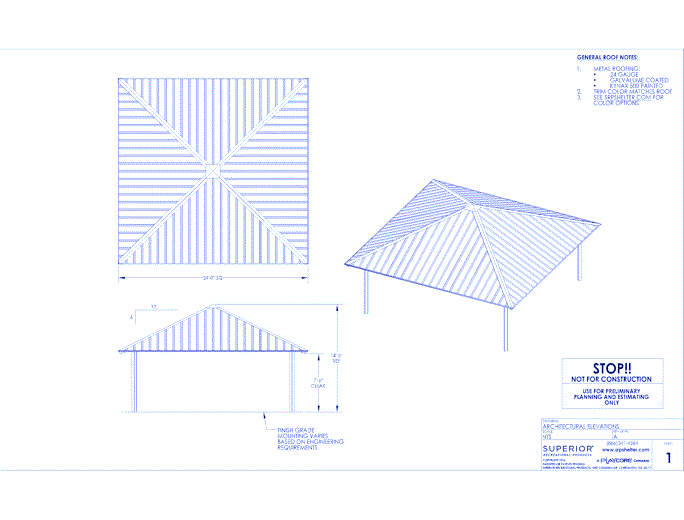 24' x 24' Square Shelter