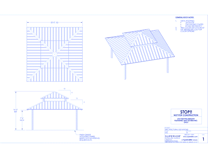 20' x 20' Duo-Top Square Shelter