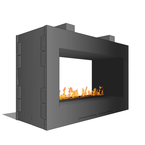Fire Ribbon Vent Free 4' Vu Thru Outdoor Fireplace ( Model SS48ST )