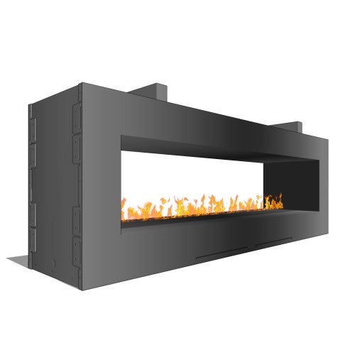 Fire Ribbon Vent Free 6' Vu Thru Outdoor Fireplace ( Model SS72ST )