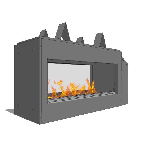 Fire Ribbon Direct Vent 4' Vu Thru Fireplace ( Model 49 )