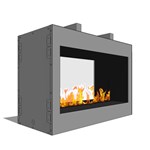 CAD Drawings BIM Models Spark Modern Fires Fire Ribbon Vent Free 3' Vu Thru Fireplace (Model 54)