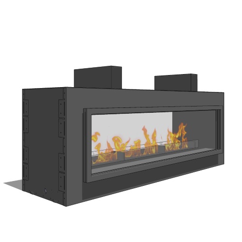 CAD Drawings BIM Models Spark Modern Fires Spark Fire Window 5' (Model FW60)